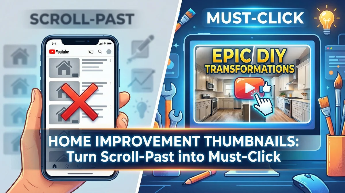 Home Improvement Thumbnails: Turn Scroll-Past into Must-Click