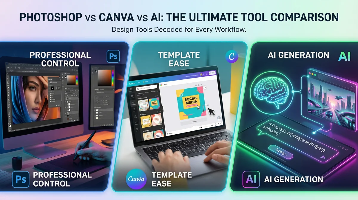 Photoshop vs Canva vs AI: Which Thumbnail Maker Is Best for YouTube Creators?